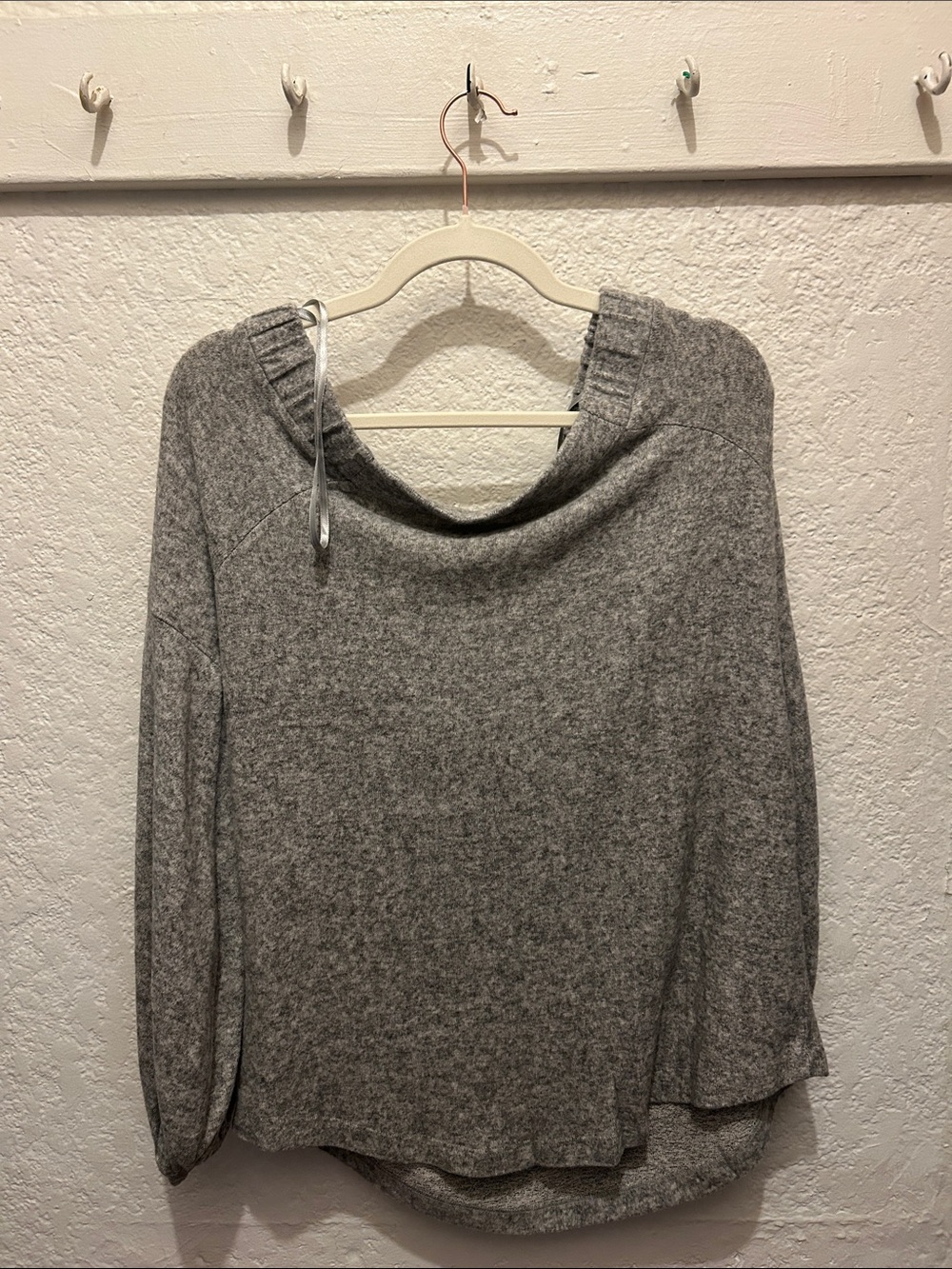Women's Gray Cowl Neck Pullover Sweater